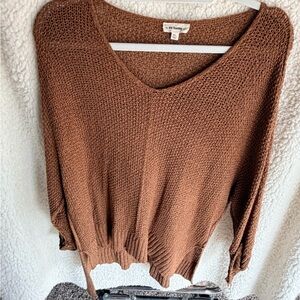 eesome Warm Tan V-Neck Sweater